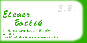 elemer botlik business card